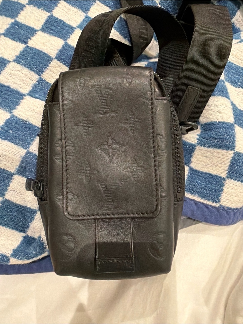 Louis Vuitton Black Monogram Embossed Leather Belt Bag